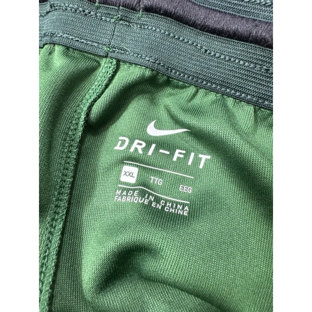 Nike Michigan State Spartans Basketball Shorts Mens 2XL Green Zip Pockets NCAA